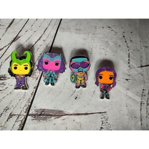Funko POP! Marvel 4pk Black Light Enamel Pin Set NO BACKS